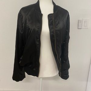 black silk copper zipper jacket